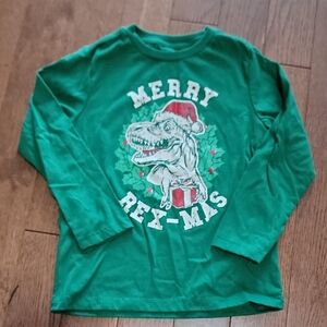 Green Merry Rex-Mas Kids Shirt